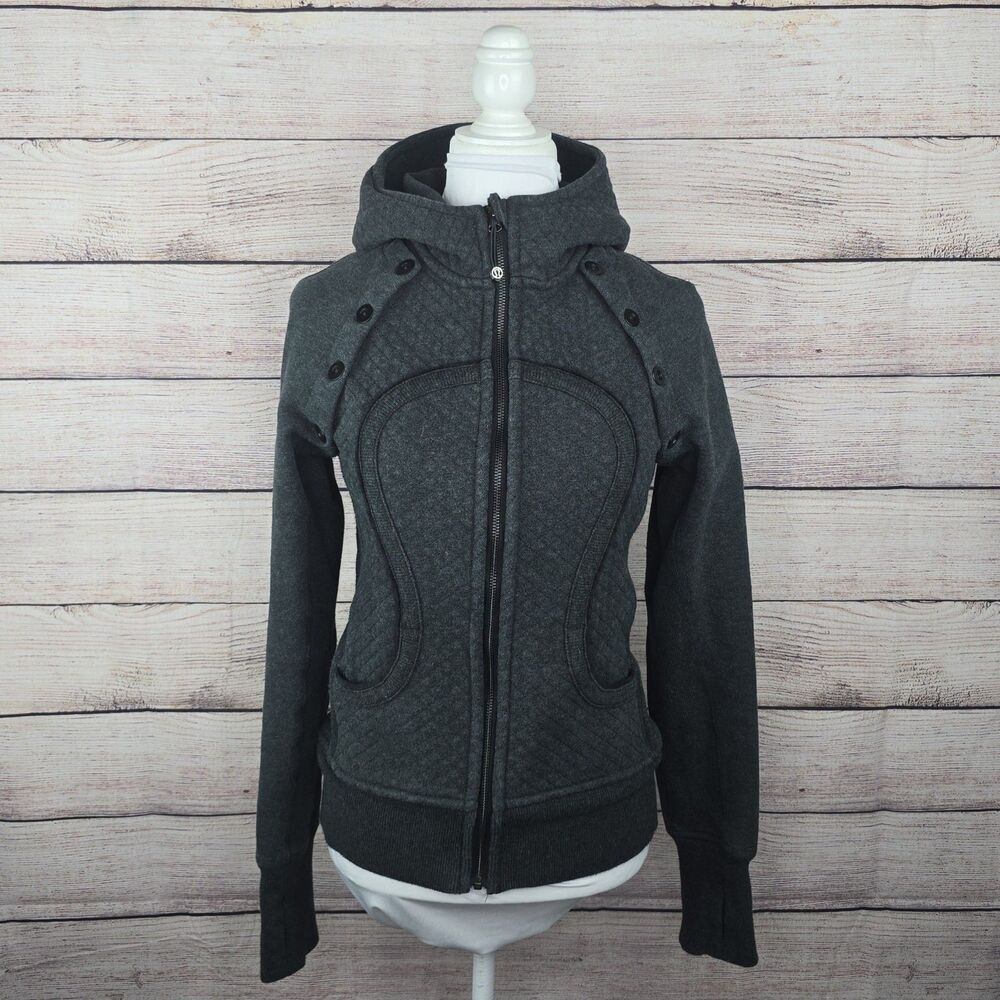 Lululemon Special Edition Detachable Sleeve Quilted Hooded Scuba Hoodie Size 6